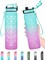 32 Oz Water Bottle, Leakproof BPA & Toxic Free, Motivational Water Bottle with Times to Drink and Straw, Fitness Sports Water Bottle with Strap for Office, Gym, Outdoor Sports, Gray-Black